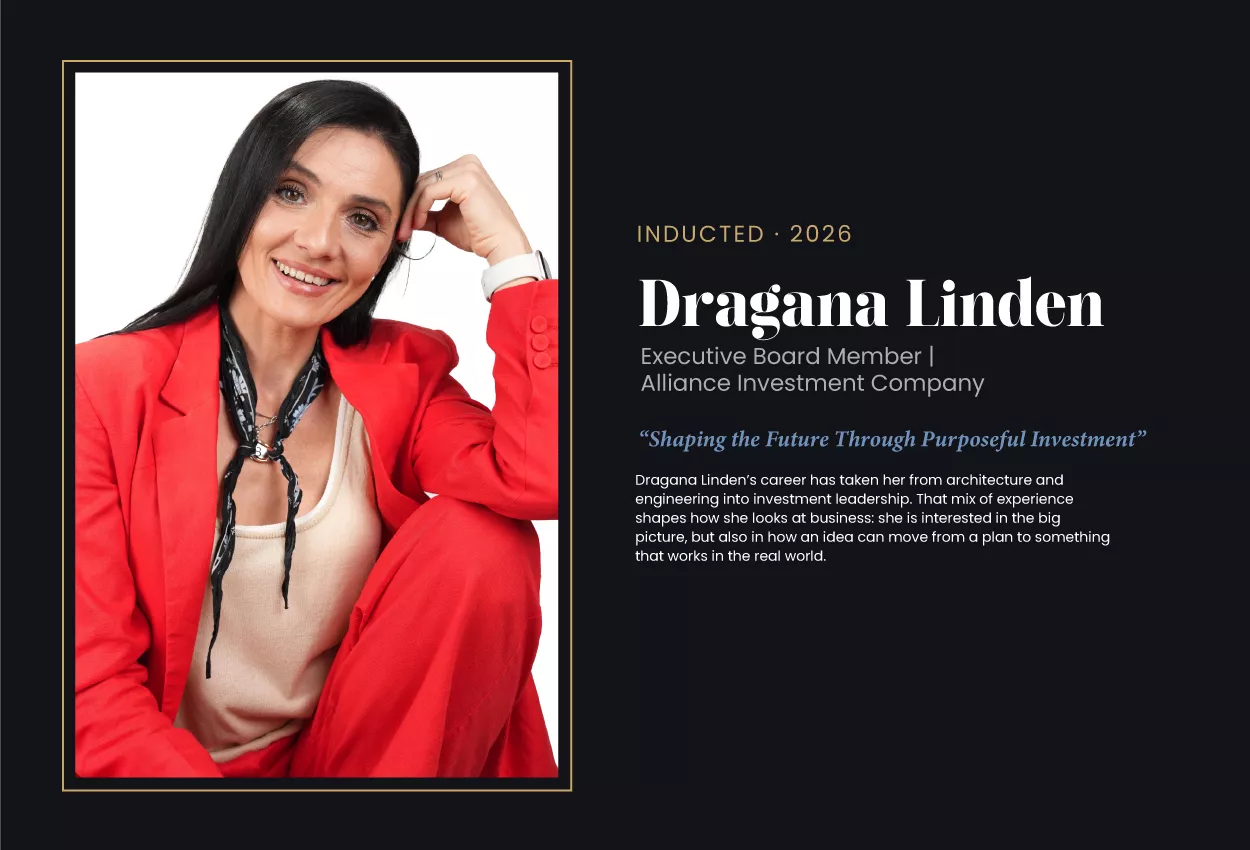 Hall of Fame 2 Portrait of Dragana Linden, Executive Board Member at Alliance Investment Company