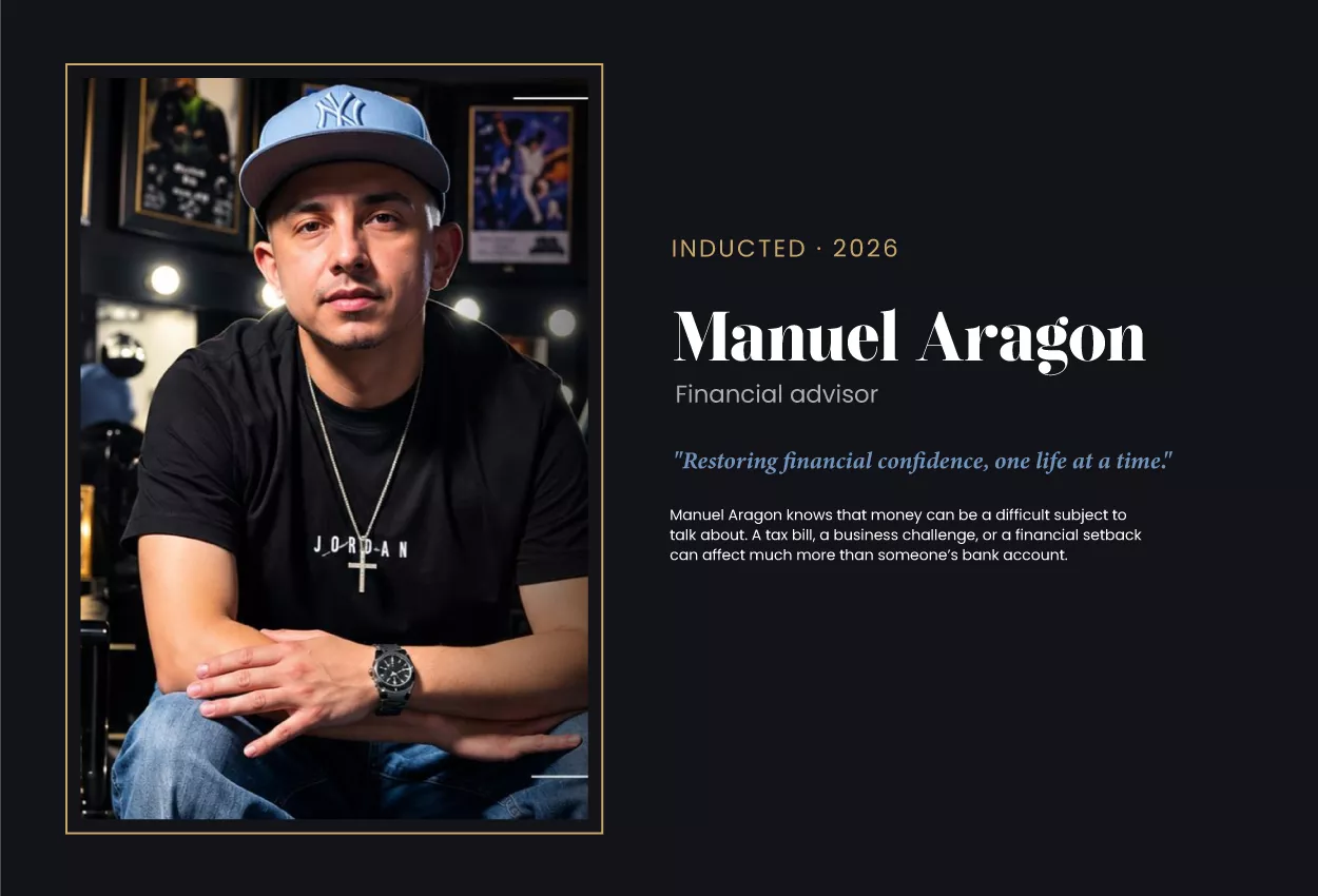Hall of Fame 1 Portrait of Manuel Aragon, financial advisor and founder of Aragon Tax Return Services